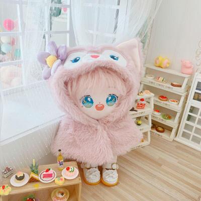 现货 蓝眼睛小狐狸披肩斗篷20厘米套装20cm娃衣明星棉花娃娃换装