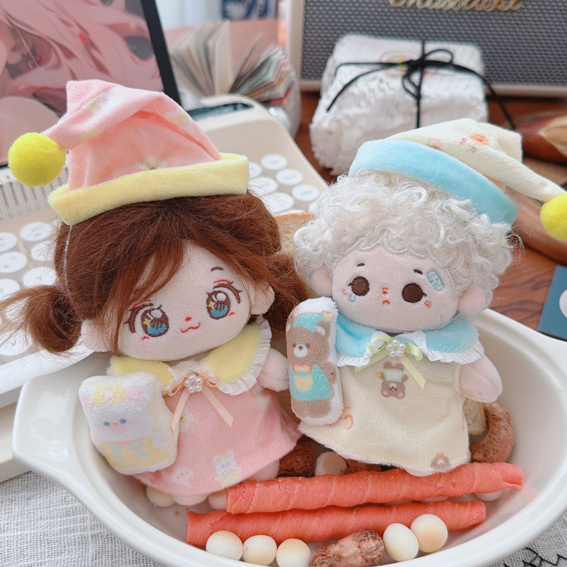10cm棉花娃娃娃衣毛绒玩具换装可爱睡衣睡裙衣服帽子装饰替换着替