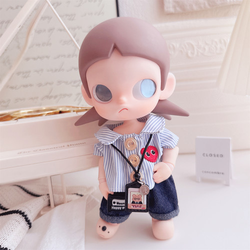 娃衣1/8可动玩偶嘎子姐条纹衬衫