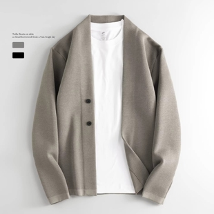 高级感开衫针织衫男款2026春秋季新款修身商务休闲外穿毛衣外套潮