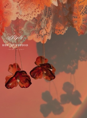 HUI YI STUDIO 日落大道 我永远爱你 度假风花卉民族度假旅游耳勾