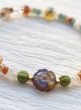 APAN手作初秋原创系列捷克琉璃珠叠戴手链国风复古简约百搭ins风