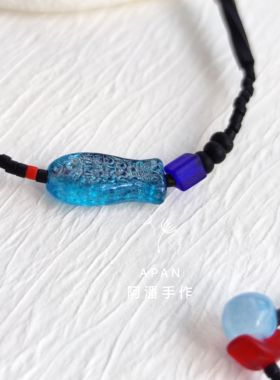 阿潘原创手作磨砂感叠戴手链极细米珠夏日小众设计手链戒指捷克珠