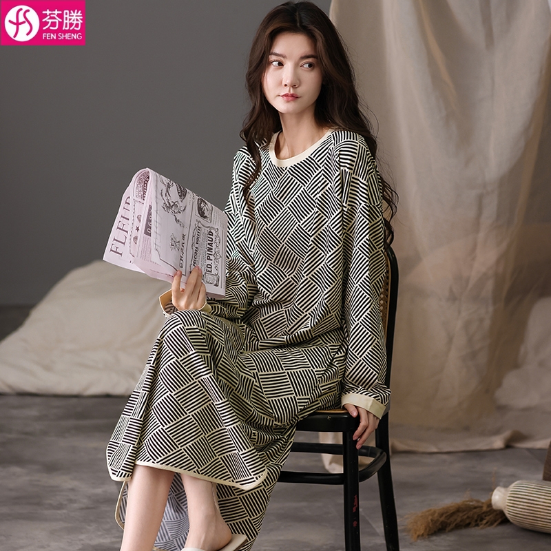 睡裙女款春秋季纯棉长袖2025新款