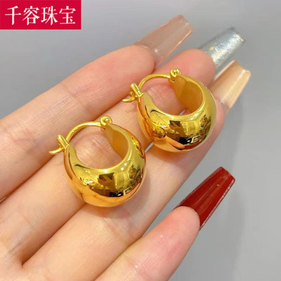 足金黄金耳环耳饰耳扣