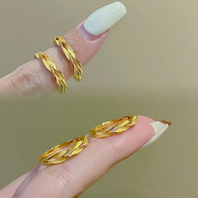 5g新款黄金麦穗戒指999活口