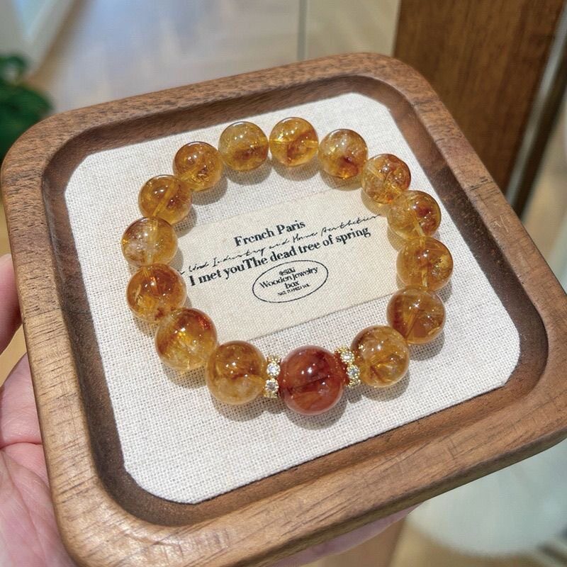 【鸿运当头】天然黄塔晶红胶花黄水晶手串能量水晶增好运招财现货