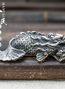 纯银吊坠国潮锦鲤男士鱼化龙