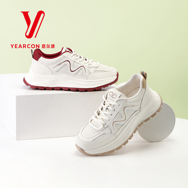 意尔康女鞋运动小白鞋女2025春秋