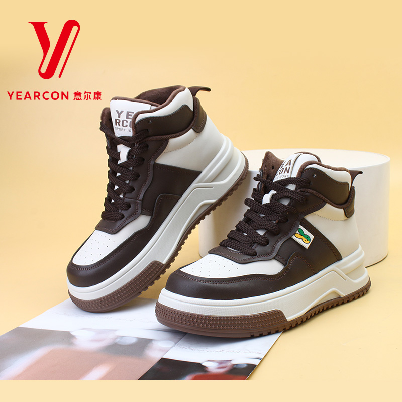 意尔康女鞋高帮二棉鞋女2025新款