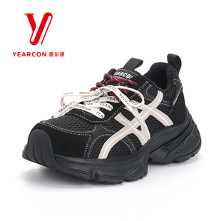 意尔康女鞋2025新款冬季老爹鞋厚底加绒加厚休闲保暖透气运动鞋