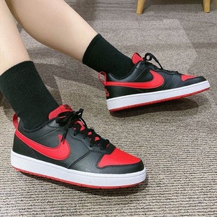 BQ5448 空军一号板鞋 007DV5456 小黑红禁穿低帮轻便运动鞋 耐克女鞋