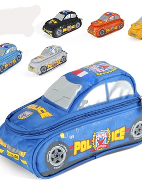 德国AK机动宝贝汽车造型儿童笔袋学生文具盒炫酷优质牛津布收纳袋