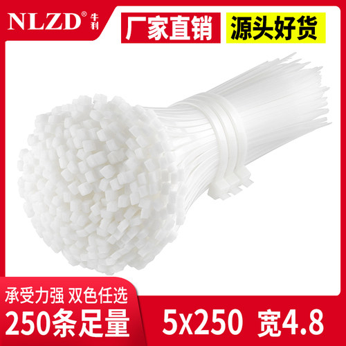 自锁式尼龙扎带5x250加宽大号塑料强力卡扣束线带捆绑带固定索带