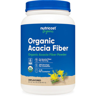 现货Nutricost有机阿拉伯树胶粉Organic Acacia Fiber 原味907 克
