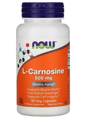 现货美国Now Foods L-Carnosine左旋肌肽500毫克 50粒素食胶囊
