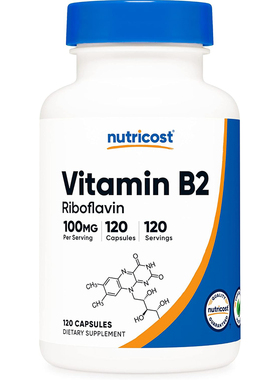 现货美国Nutricost Vitamin B2 维生素 B2核黄素100毫克120粒胶囊