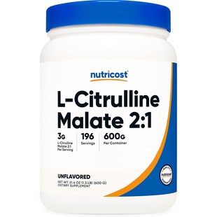 现货Nutricost L-Citrulline Malate瓜氨酸苹果酸(2:1)粉末600g