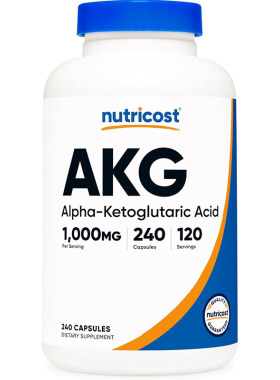 美国直邮Nutricost AKG Capsules α-酮戊二酸胶囊1000mg*240粒