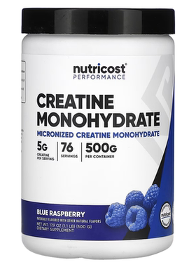 现货Nutricost Creatine Monohydrate一水ji酸冲饮粉蓝莓味500g