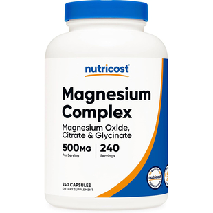 现货美国Nutricost Magnesium镁复合物 氧化镁 柠檬酸镁 甘氨酸镁