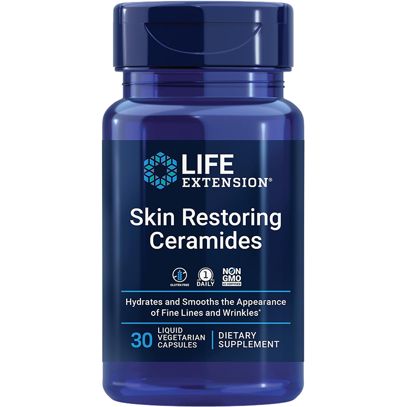 现货美国Life Extension Skin Restoring植物神经酰胺胶囊30粒