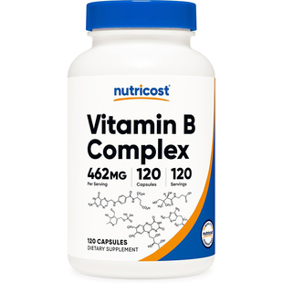 美国直邮Nutricost Vitamin B Complex B族维生素复合胶囊120粒