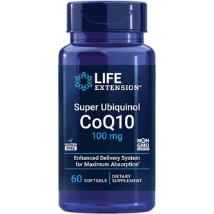 现货Life extension Ubiquinol CoQ10还原型辅酶Q10泛醇100mg60粒