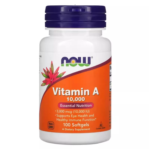 现货Now Foods Vitamin A 10000IU维生素A免疫增强眼睛保护100粒