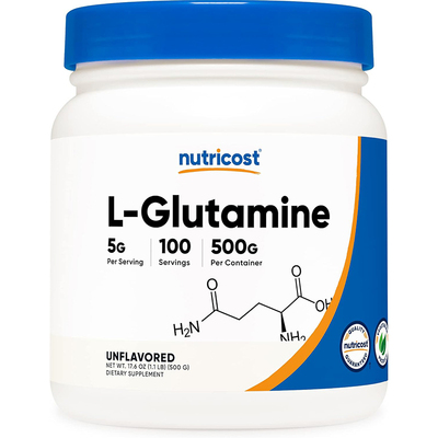 现货美国Nutricost L-Glutamine Powder L-谷氨酰胺粉 原味500g