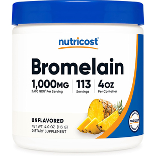 现货美国Nutricost Bromelain 波萝蛋白酶113克消化支持伤口愈合