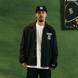 AND COZMINE 矿客兄弟 SWING 黑色翻领外套夹克教练服 CHOP