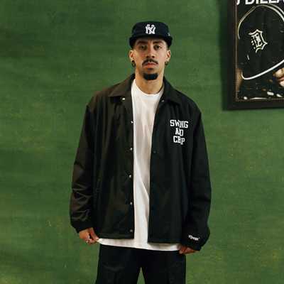 COZMINE 矿客兄弟 SWING AND CHOP 黑色翻领外套夹克教练服