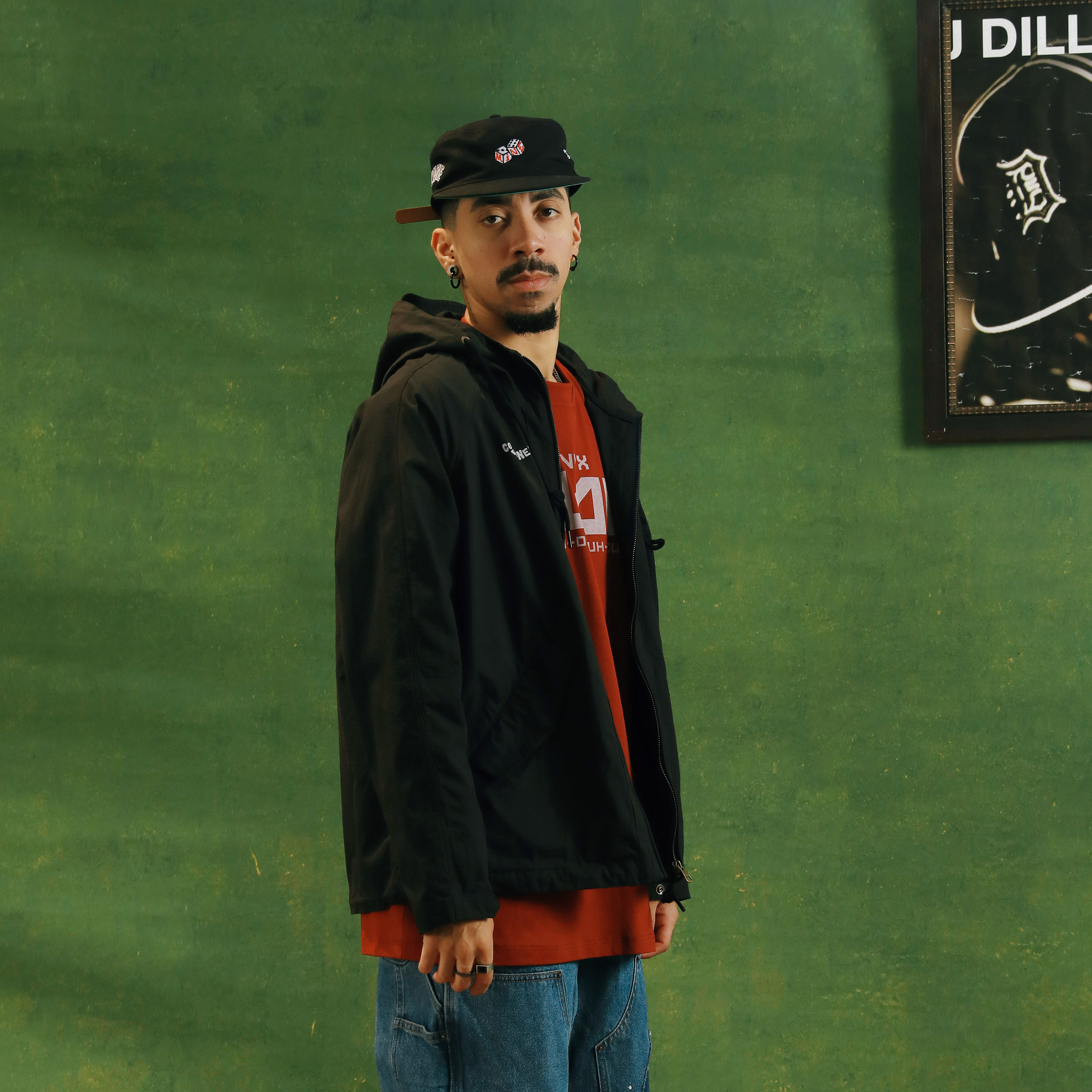 COZMINE 矿客兄弟 HIPHOP单曲SLAM DESIGN SERIES 黑色连帽外套