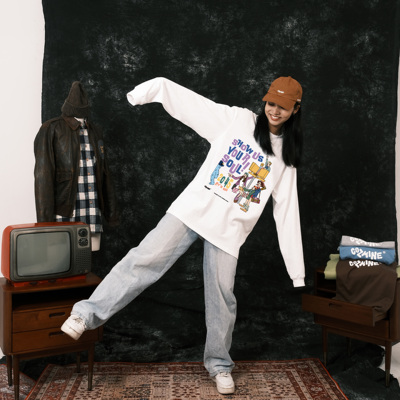 COZMINE 矿客兄弟 经典乐队 印花秋季圆领男女时尚白色长袖tee