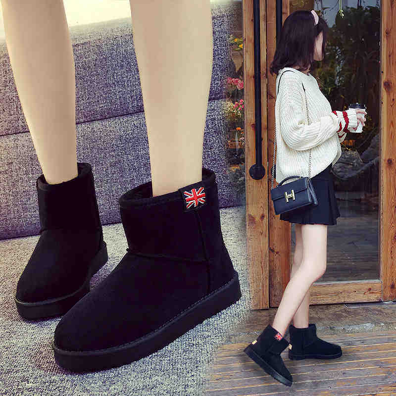 2019冬季新款雪地靴女加绒加厚韩版保暖短筒短靴学生棉鞋百搭靴子|ruв категории Женская обувь, сапоги - от Buy2taobao.com для оказания профессиональной услуги покупки агента Taobao