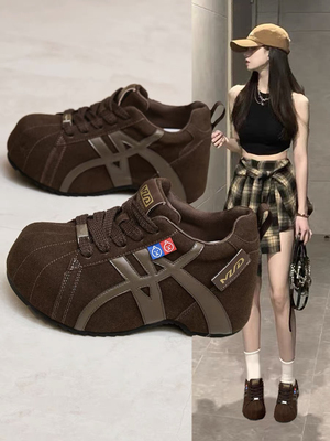 真皮全包勃肯鞋女2025新款秋冬加绒保暖棉鞋复古厚底内增高乐福鞋