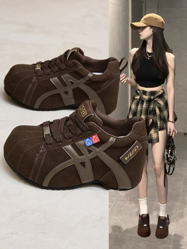 真皮全包勃肯鞋女2025新款秋冬加绒保暖棉鞋复古厚底内增高乐福鞋