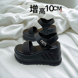 厚底坡跟超高跟凉鞋女夏外穿2026新款10cm增高女鞋时尚高级感夏天