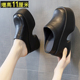 夏外穿无后跟厚底松糕高跟女鞋 11公分内增高懒人鞋 女一脚蹬半拖鞋