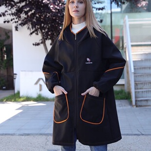 冬季大码罩衣女新款防脏护衣加绒加厚防风衣外套厨房洋气男士休闲