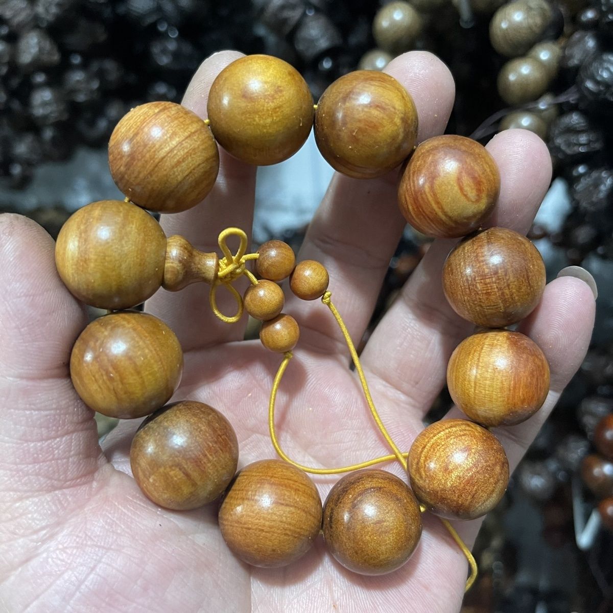 天然印尼血龙木手串透光佛珠直销20mm帝王木男女情侣款手链文玩