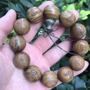 汽车档位珠绿檀木手串文玩档把珠平安手链饰品轿车内挂件佛珠挂饰