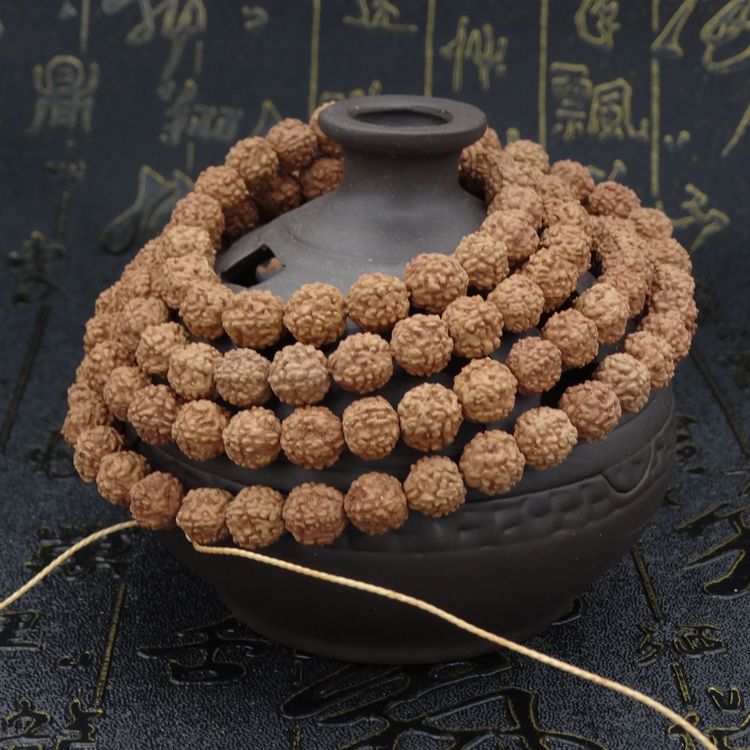 尼泊尔五5瓣大小金刚菩提子手串通货红皮男女士珠108颗手链项链