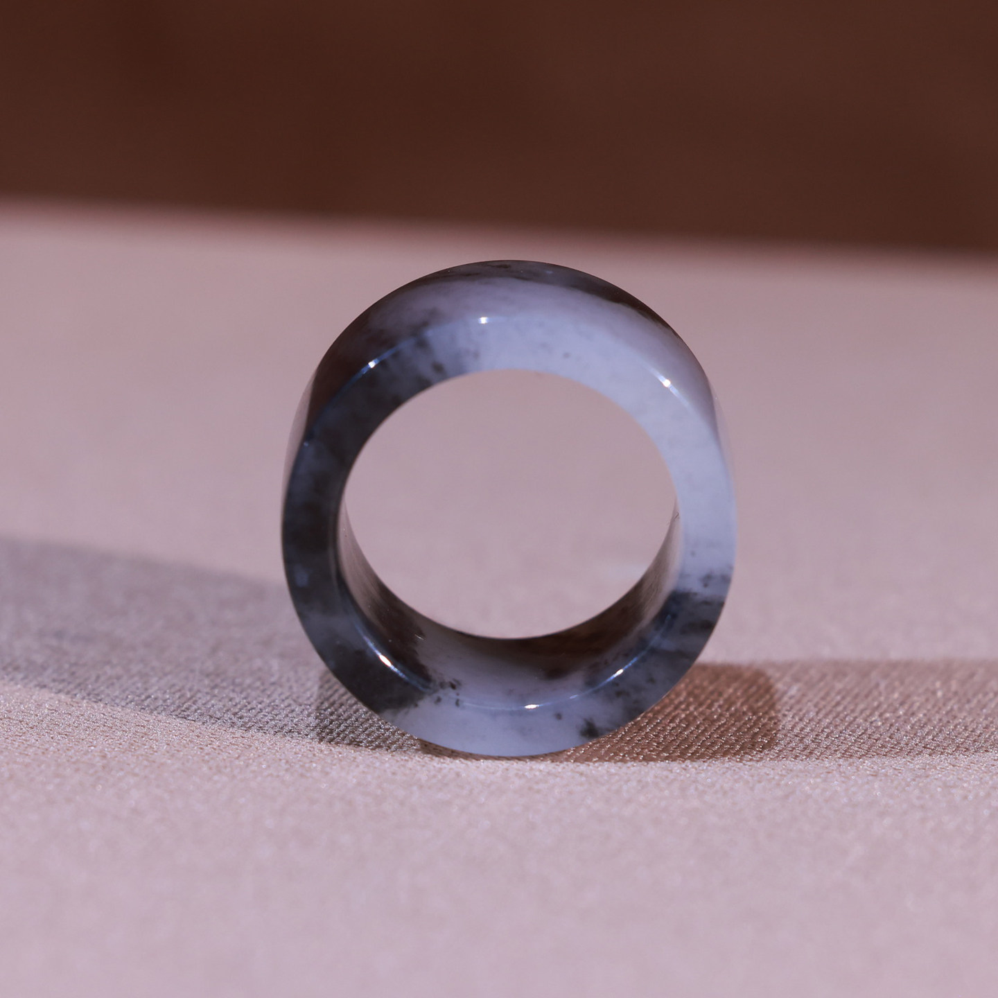 新疆和田玉青花玉籽料扳指16mm