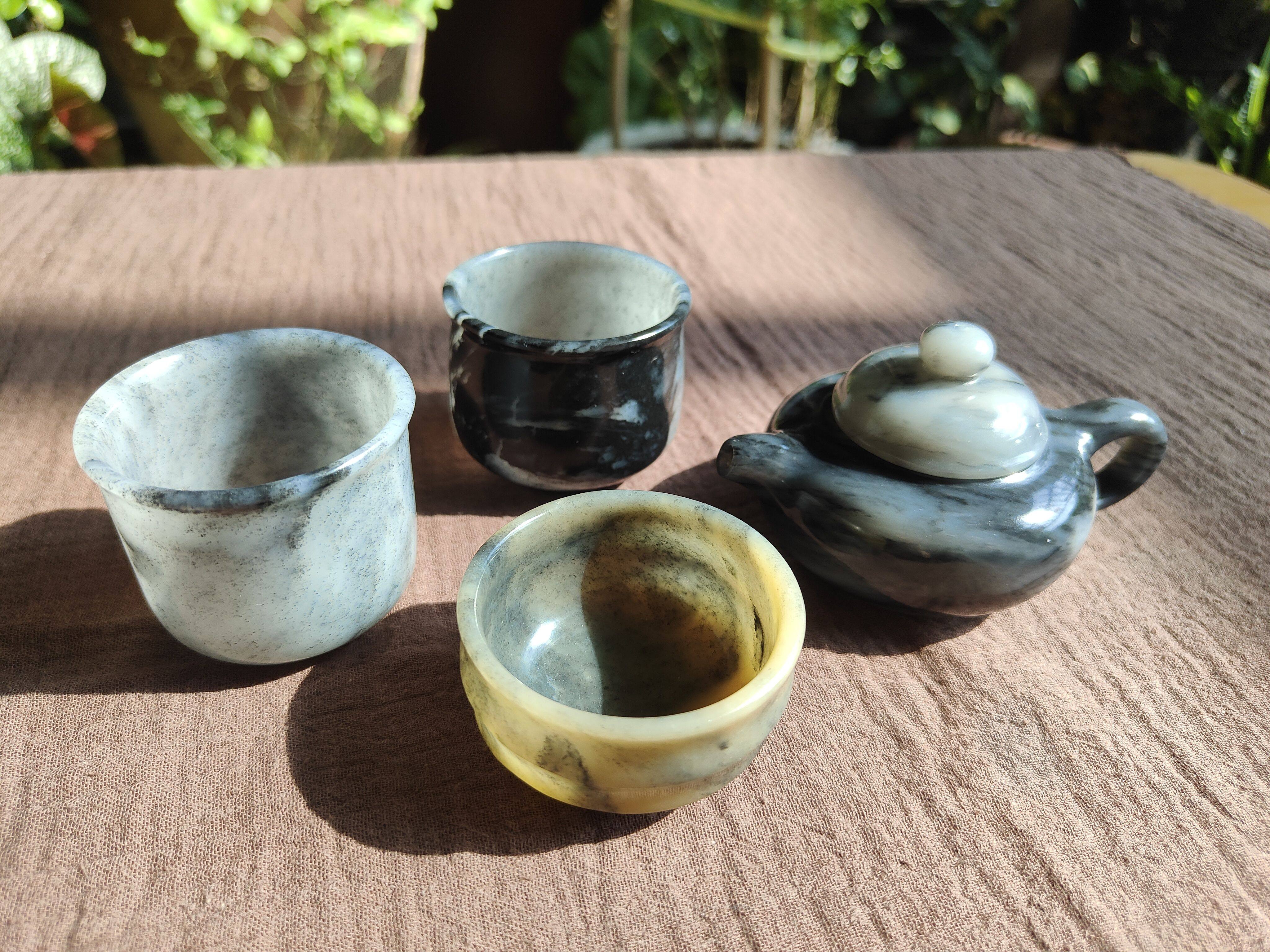 和田籽料青花精品把把壶