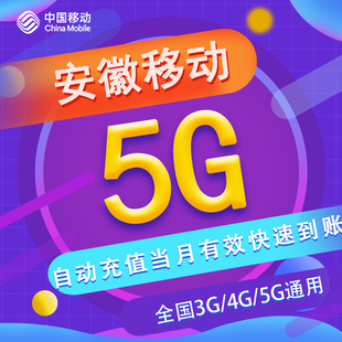 5G通用 安徽移动月包5G 当月有效 全国流量 不可提速