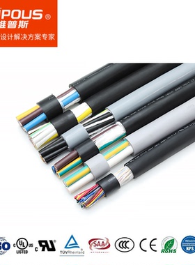 UL美标柔性屏蔽电源护套多芯线2464 3X18AWG+AB