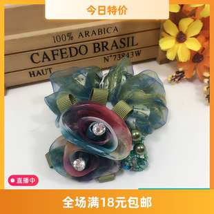 南韩版日韩国头绳发绳发圈皮筋布艺绢纱雪纺头饰优雅发饰花朵新款