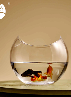 意大利DUENDE进口水晶玻璃鱼缸办公桌面小金鱼迷你小型水族馆客厅